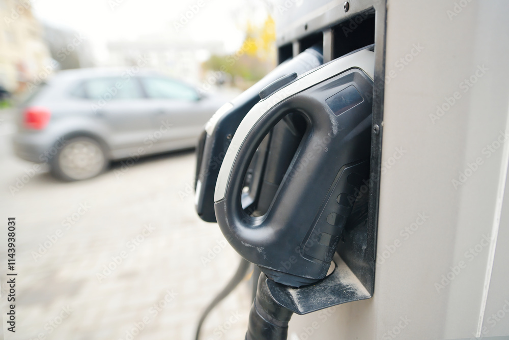 Electric charging station with ev charger plugs supporting zero-emission vehicles and eco-friendly urban mobility in modern environments. Clean energy, renewable power, and sustainability Electric charging station with ev charger plugs supporting zero-emission vehicles and eco-friendly urban mobility in modern environments. Clean energy, renewable power, and sustainability