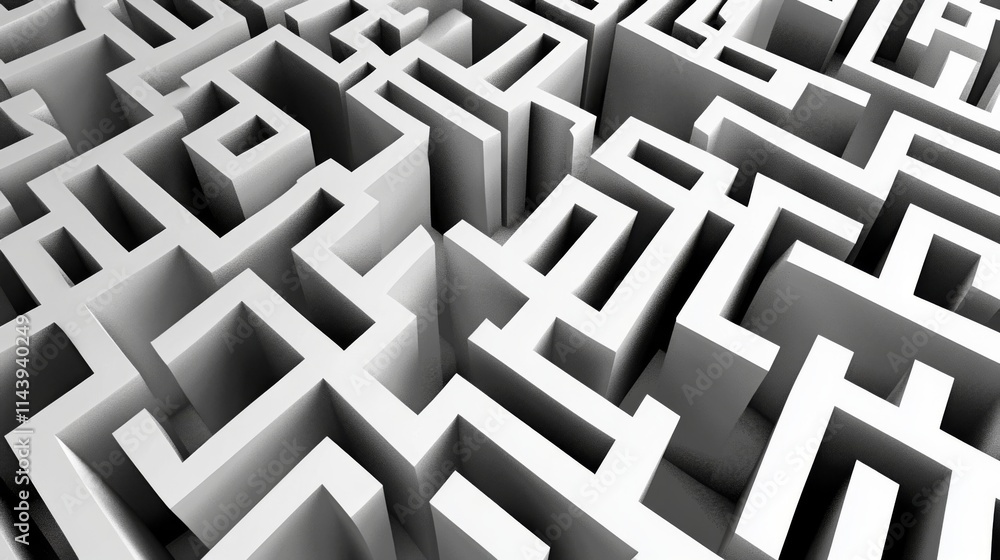 Abstract 3D maze, complex pathway, intricate design, challenge, puzzle, problem-solving concept. Abstract 3D maze, complex pathway, intricate design, challenge, puzzle, problem-solving concept.