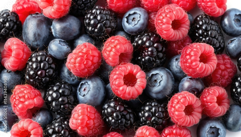 A vibrant mix of fresh raspberries, blueberries, and blackberries. Juicy, ripe berries, perfect for a healthy snack or delicious dessert. A vibrant mix of fresh raspberries, blueberries, and blackberries. Juicy, ripe berries, perfect for a healthy snack or delicious dessert.