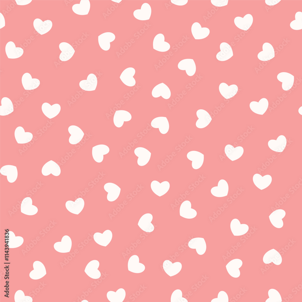 Groovy background with tiny hearts. Valentine day cheerful seamless pattern. Vector wallpaper with romantic vibes. Cute print for fabric, paper, kids clothes and accessories Groovy background with tiny hearts. Valentine day cheerful seamless pattern. Vector wallpaper with romantic vibes. Cute print for fabric, paper, kids clothes and accessories
