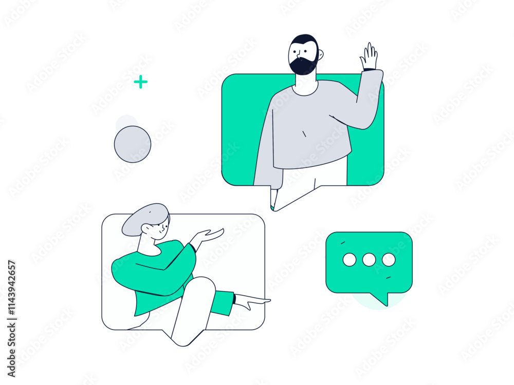 Flat vector illustration of business people operating work scene
Flat vector illustration of business people operating work scene