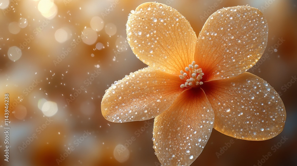 Stunning Dew-Kissed Flower in Golden Light Stunning Dew-Kissed Flower in Golden Light