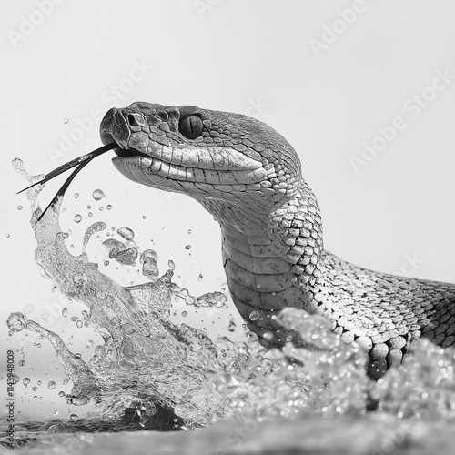 snake on the white isolate background