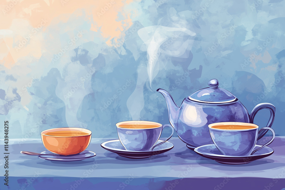 Fototapeta premium Chinese Tea Culture Concept Background