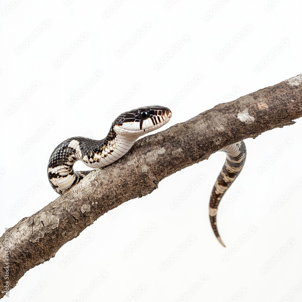 Naklejka premium snake on the white isolate background