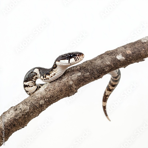 snake on the white isolate background