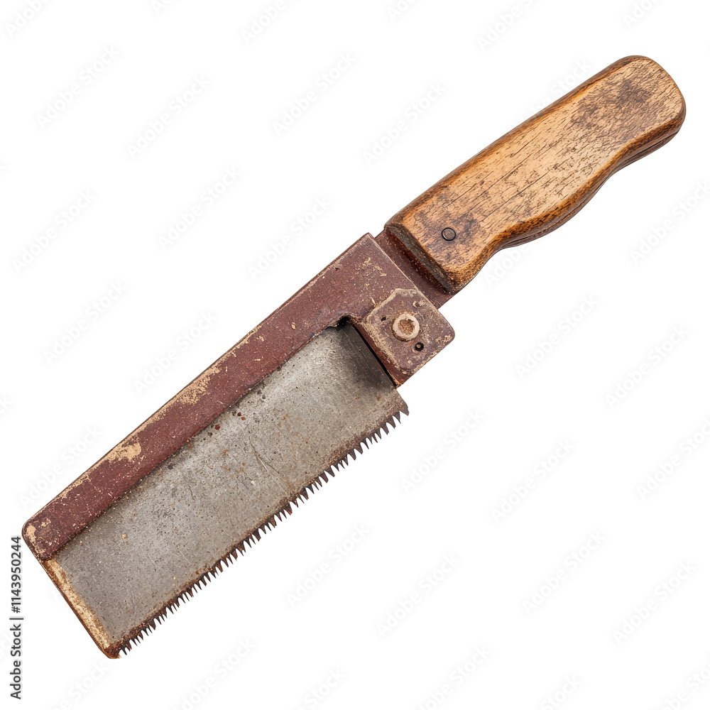 Hand saw with wooden handle isolated on transparent background for woodworking or craft projects, Hand saw isolated Hand saw with wooden handle isolated on transparent background for woodworking or craft projects, Hand saw isolated