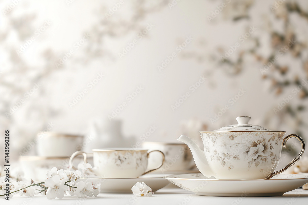 Fototapeta premium Chinese Tea Culture Concept Background