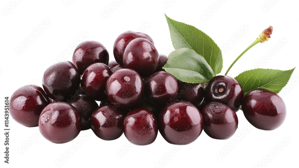 High-Quality Image of a Fresh Cherry with a Long Stem Placed on a White Background, Perfect for Food Blogs, Recipes, and Culinary Websites. High-Quality Image of a Fresh Cherry with a Long Stem Placed on a White Background, Perfect for Food Blogs, Recipes, and Culinary Websites.