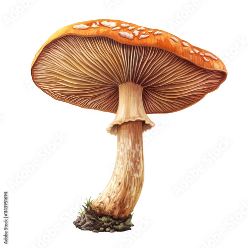 Lingzhi mushroom with unique shape and vibrant colors on a clean transparent background ideal for natural health enthusiasts, lingzhi mushroom on transparent background