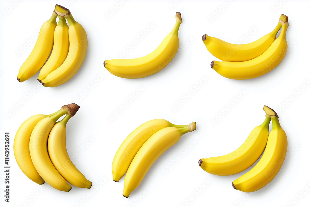 set of bananas isolated on white set of bananas isolated on white