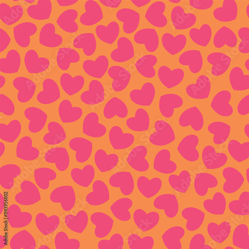 Wallpaper Mural Groovy background with tiny hearts. Valentine day cheerful seamless pattern. Vector wallpaper with romantic vibes. Cute print for fabric, paper, kids clothes and accessories Torontodigital.ca