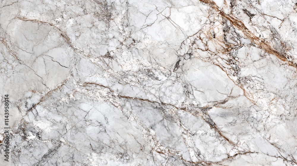 Elegant white marble surface with striking grey and gold veining. Elegant white marble surface with striking grey and gold veining.