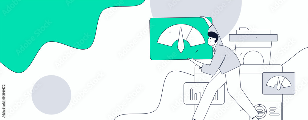 Flat vector illustration of business people operating work scene
Flat vector illustration of business people operating work scene