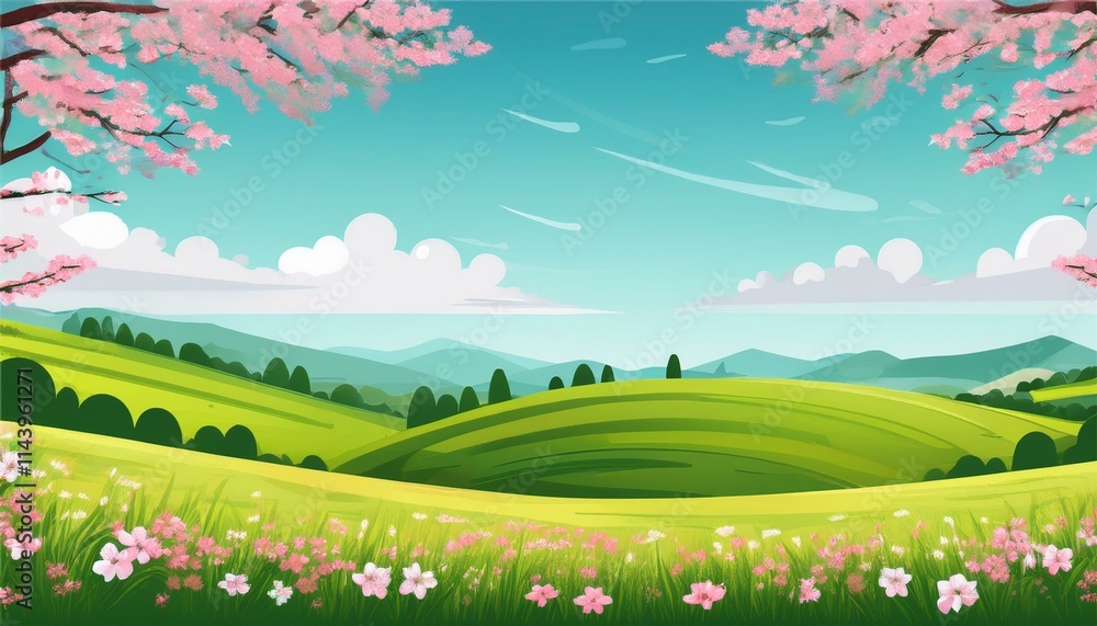 Fototapeta premium landscape with lake and mountains