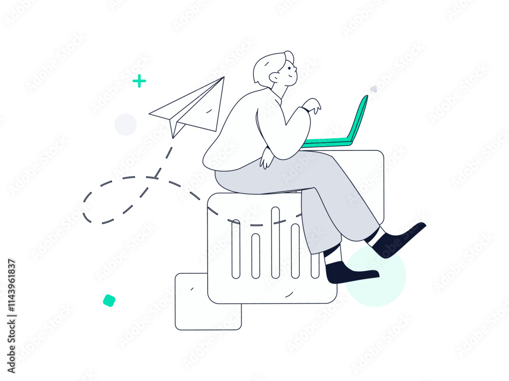 Flat vector illustration of business people operating work scene
Flat vector illustration of business people operating work scene