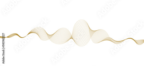 Smooth flowing dynamic wave lines isolated on white background. Technology, digital, communication, science, music concept vector background abstract illustration