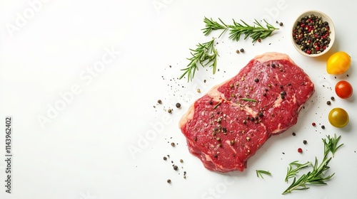 Beef steak on white. photo