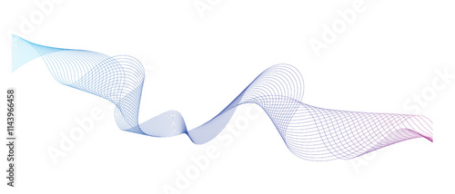 Smooth flowing dynamic wave lines isolated on white background. Technology, digital, communication, science, music concept vector background abstract illustration