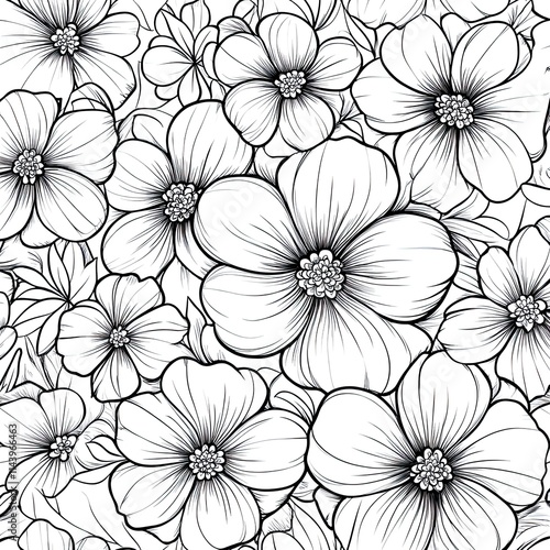 Wallpaper Mural Simple Flower Coloring Pages for Kids: Art Therapy Illustrations Torontodigital.ca