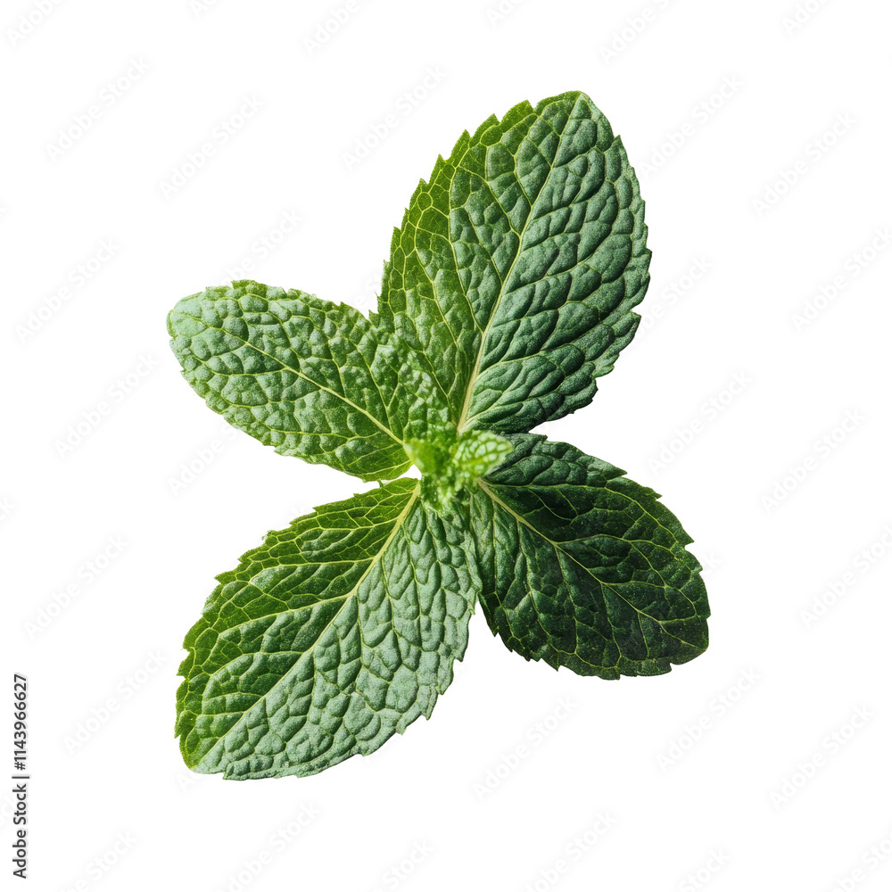 Close-up of fresh mint leaves on a pristine transparent background to highlight their vibrant color and texture, Fresh mint leaf close up on transparent background Close-up of fresh mint leaves on a pristine transparent background to highlight their vibrant color and texture, Fresh mint leaf close up on transparent background