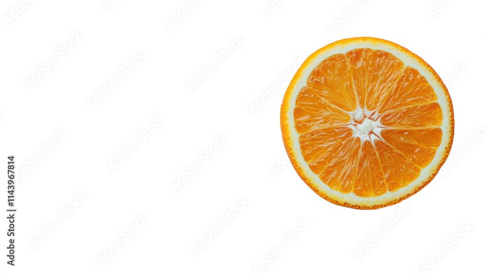 A Freshly Sliced Orange in Quarters on a White Background Perfect for Culinary Use and Healthy Recipe Illustrations. A Freshly Sliced Orange in Quarters on a White Background Perfect for Culinary Use and Healthy Recipe Illustrations.