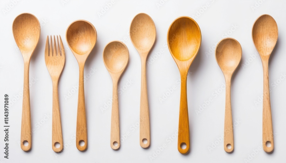 Wooden Spoons and Fork Collection: Rustic Kitchen Utensils Wooden Spoons and Fork Collection: Rustic Kitchen Utensils