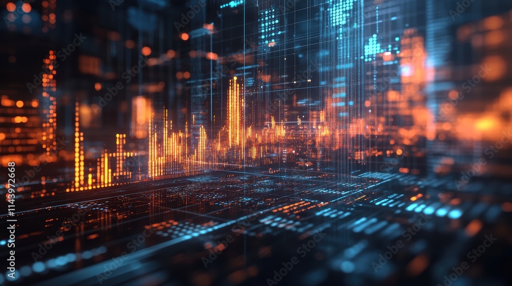 Obraz premium AI-powered business performance chart with predictive analytics