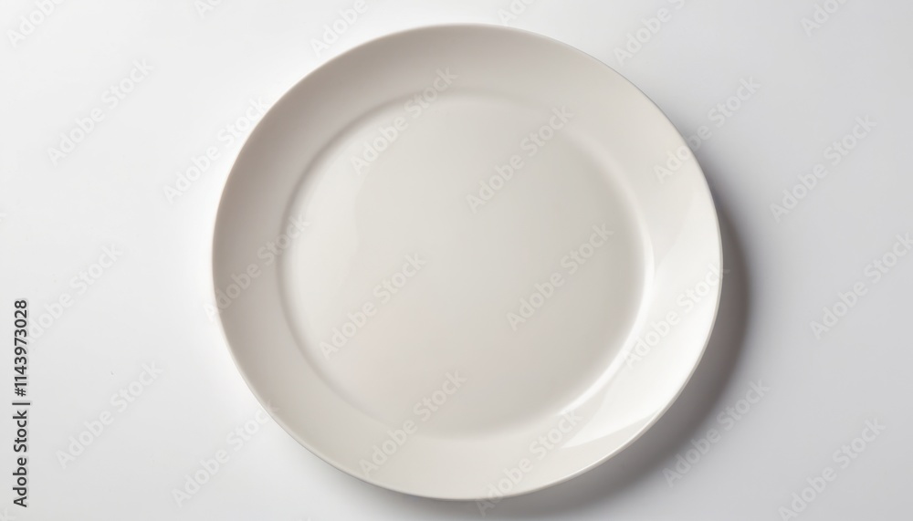 A Simple White Plate on a White Background: Minimalist Food Photography A Simple White Plate on a White Background: Minimalist Food Photography