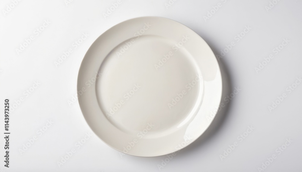 A Clean White Plate on a White Background A Clean White Plate on a White Background
