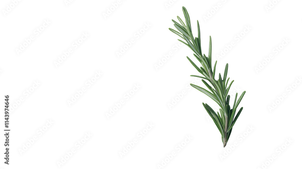 Detailed Image of a Fresh Sprig of Rosemary Capturing Its Unique Texture, Color, and Aromatic Qualities Ideal for Culinary Use and Botanical Studies. Detailed Image of a Fresh Sprig of Rosemary Capturing Its Unique Texture, Color, and Aromatic Qualities Ideal for Culinary Use and Botanical Studies.