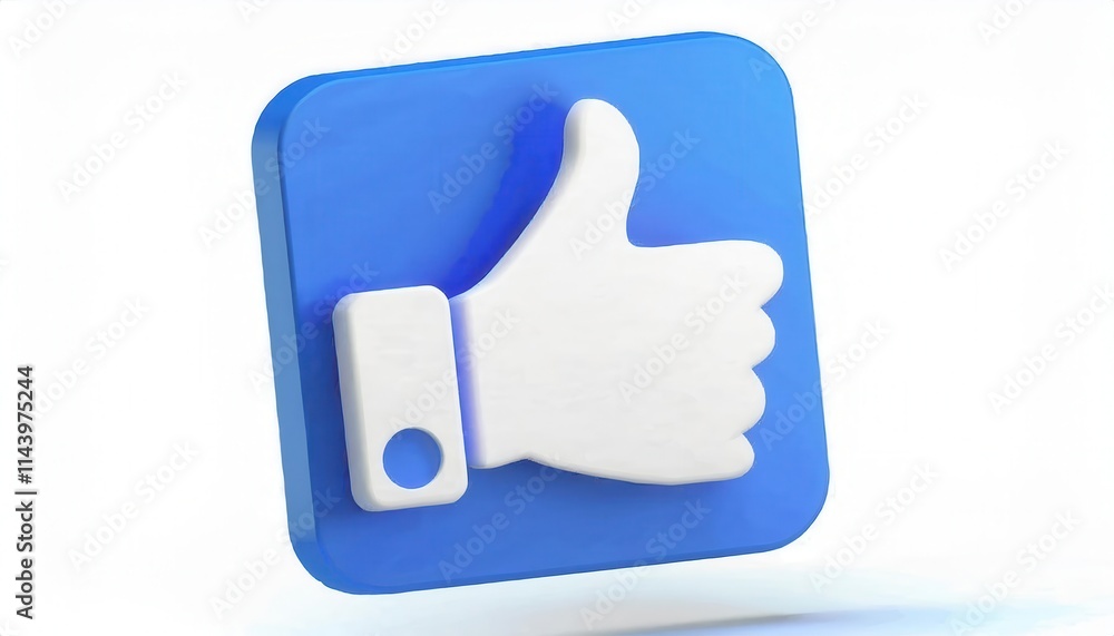 3D Blue Speech Bubble with White Thumbs-Up Icon. Social Media Like Button Symbol for Positive Feedback, Online Engagement Metrics, Content Approval, and Digital Communication Illustration Example 3D Blue Speech Bubble with White Thumbs-Up Icon. Social Media Like Button Symbol for Positive Feedback, Online Engagement Metrics, Content Approval, and Digital Communication Illustration Example