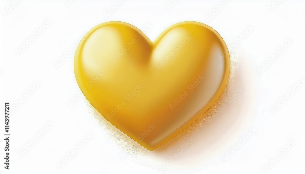 Glossy Yellow Heart Symbol of Love, Positivity, and Friendship. Modern Minimalist 3D Design for Emotional Expression, Digital Art, and Creative Projects Glossy Yellow Heart Symbol of Love, Positivity, and Friendship. Modern Minimalist 3D Design for Emotional Expression, Digital Art, and Creative Projects