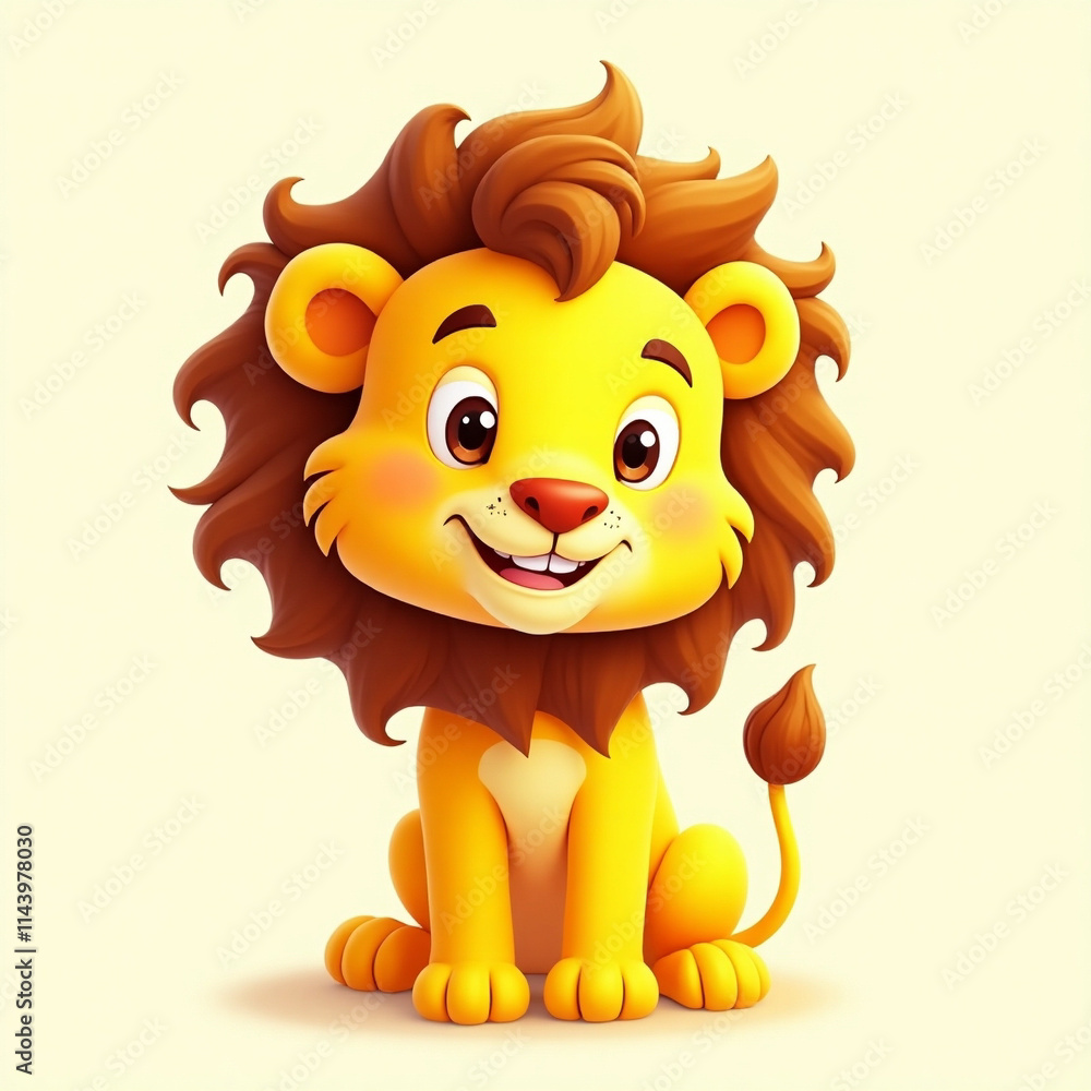 Fototapeta premium lion cartoon isolated on white