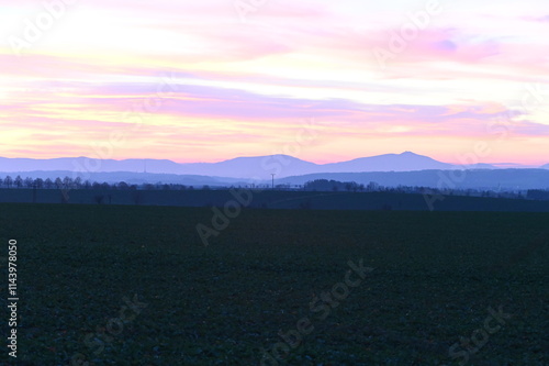 Czech beauty landscape , beskydy mountain , panoramic , lysa Mount photo