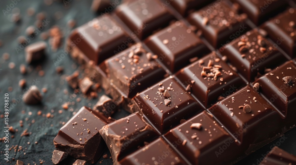 Close-up of dark chocolate bars with sprinkled salt Close-up of dark chocolate bars with sprinkled salt