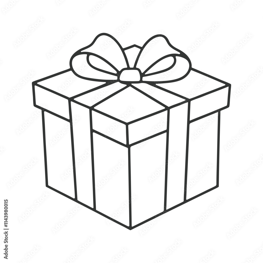 Obraz premium Merry christmas Gift box silhouette vector illustration design icon image. Vector isolated elements. Christmas gift logo icon symbol. Eps10