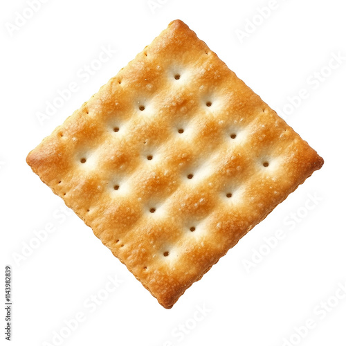 A delicious cracker with a crispy texture isolated on a transparent background, ideal for snacking or pairing with toppings, Cracker isolated on transparent background