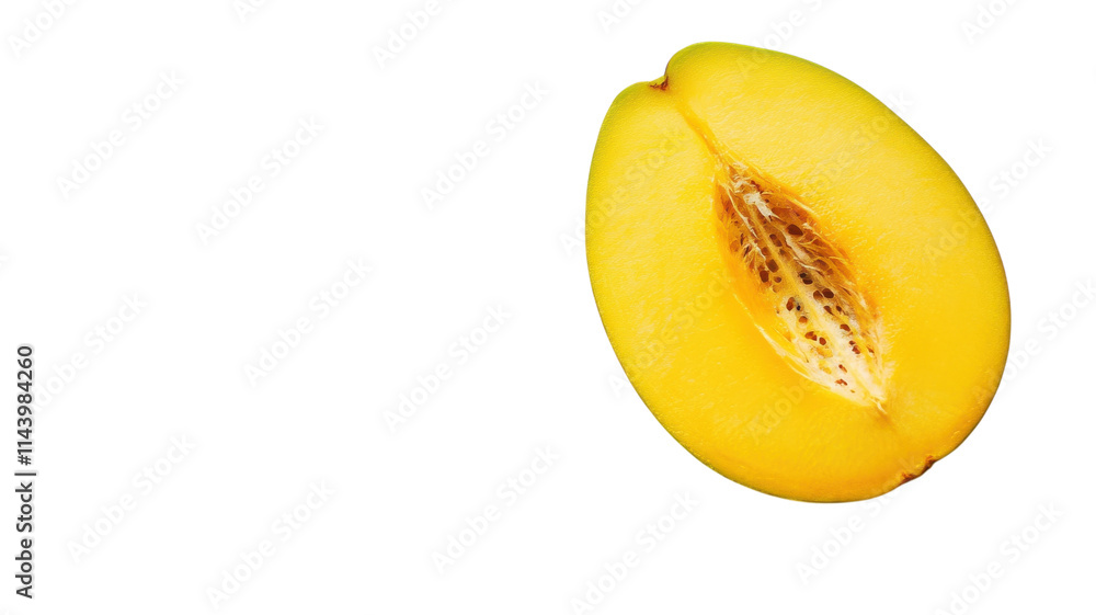 A Freshly Cut Mango Slice Displaying Vibrant Yellow Color Perfect for Tropical Fruit Recipes, Smoothies, and Summer Desserts, Ideal for Food Photography Features. A Freshly Cut Mango Slice Displaying Vibrant Yellow Color Perfect for Tropical Fruit Recipes, Smoothies, and Summer Desserts, Ideal for Food Photography Features.