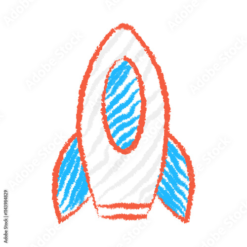 Hand drawn rocket chalk vector illustration design