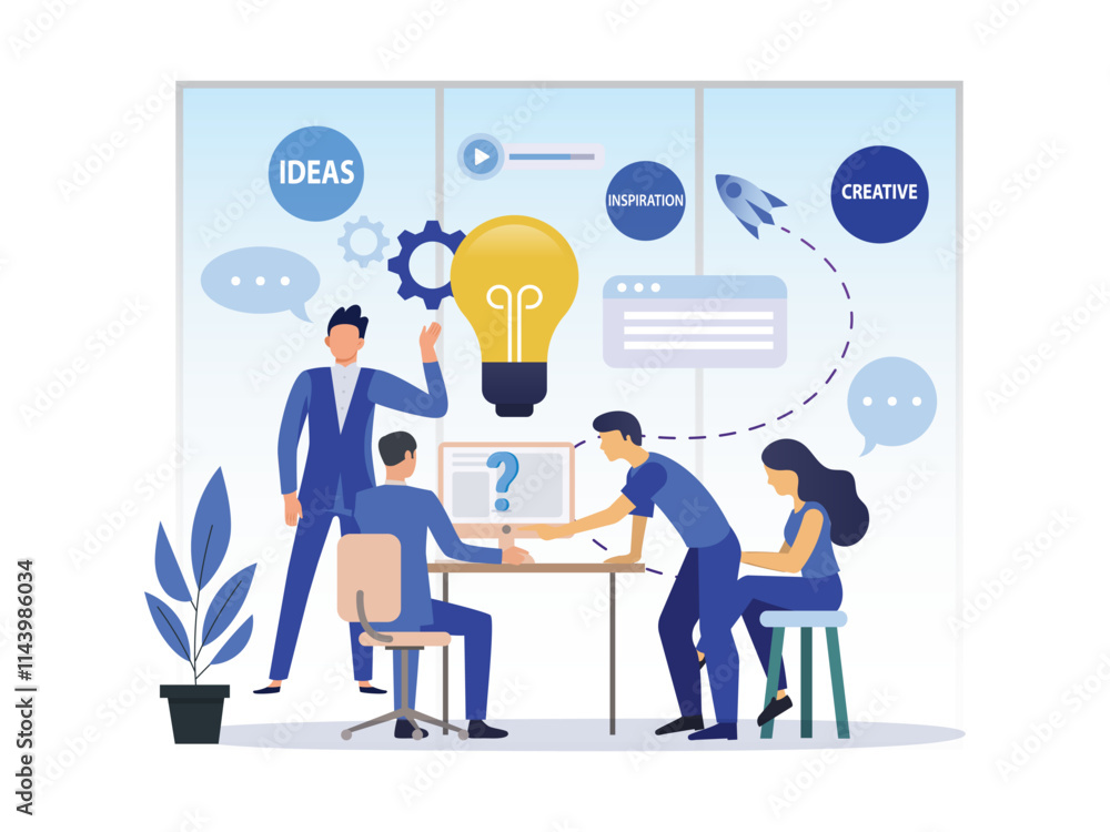 new ideas problem solving illustration banner teamwork search solution people team working flat modern design new ideas problem solving illustration banner teamwork search solution people team working flat modern design
