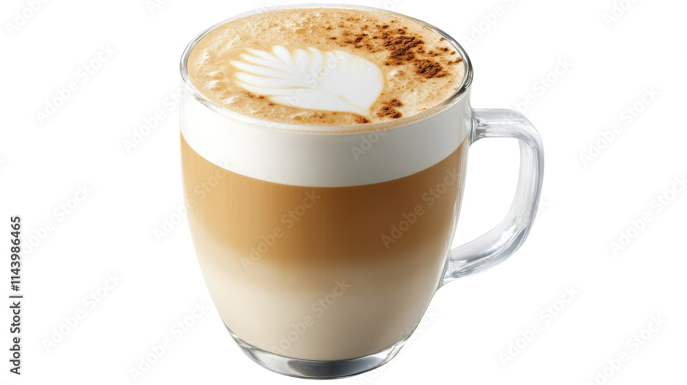 A Perfectly Crafted Latte with Beautiful Latte Art on a White Background Ideal for Coffee Lovers and Barista Enthusiasts in Presentations and Marketing. A Perfectly Crafted Latte with Beautiful Latte Art on a White Background Ideal for Coffee Lovers and Barista Enthusiasts in Presentations and Marketing.