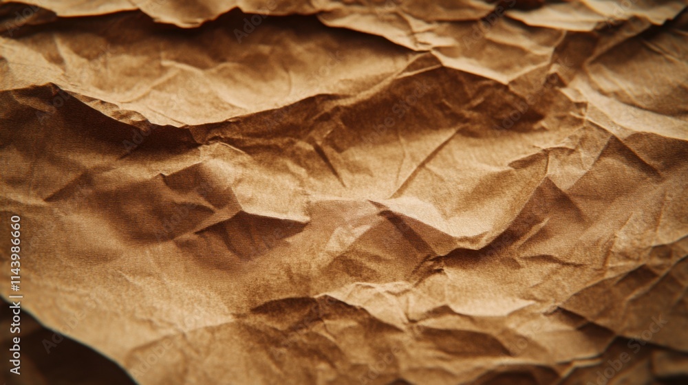 Lightly wrinkled brown paper with fine texture. Lightly wrinkled brown paper with fine texture.