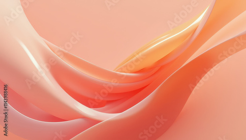 Abstract spring design with fluid curves in soft pastel colors, perfect for nail art inspiration