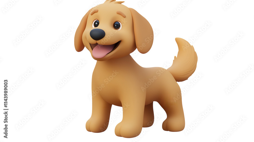 A cheerful cartoon puppy stands with a playful expression, ready for adventure in a vibrant, animated style. A cheerful cartoon puppy stands with a playful expression, ready for adventure in a vibrant, animated style.