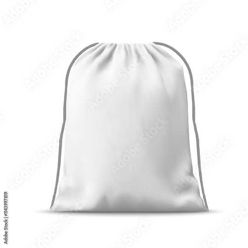Realistic drawstring bag mockup for branding, promotional events, and merchandise design presentations.