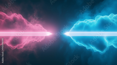 Neon Glow: A vibrant, abstr...