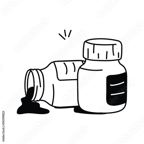 Icon of poster color bottles, ideal for art and design projects