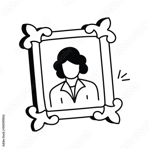 Icon of a portrait, perfect for art and creative visuals
