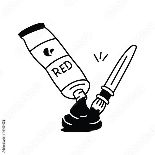 Icon of an oil paint tube, ideal for artists and creatives